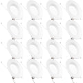 16 Pack 5/6 inch LED Recessed Downlight with Baffle Trim, 6000K Daylight, 965 lm Y52566