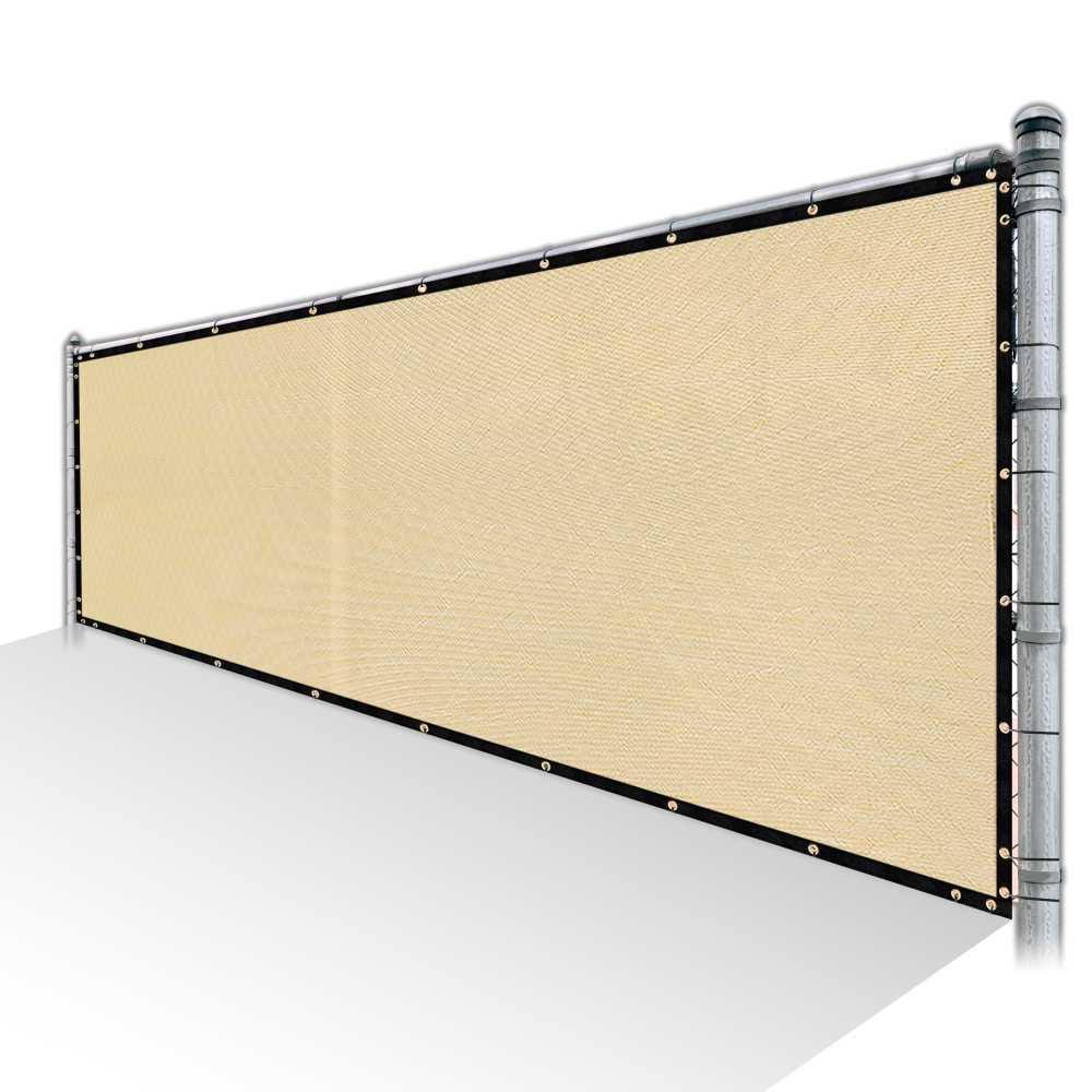 Beige Privacy Fence Screen Mesh with Reinforced Grommets K148611