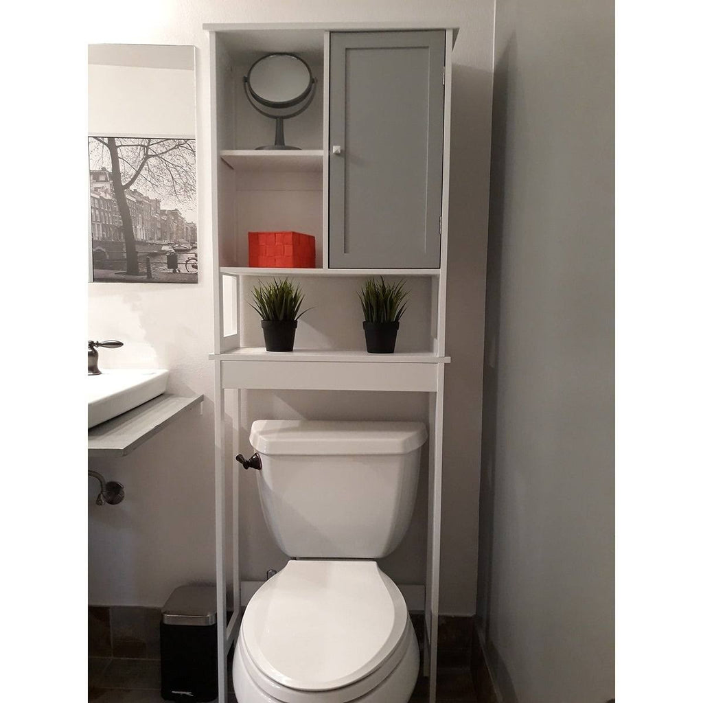 Lacquered White Over The Toilet Cabinet B64308