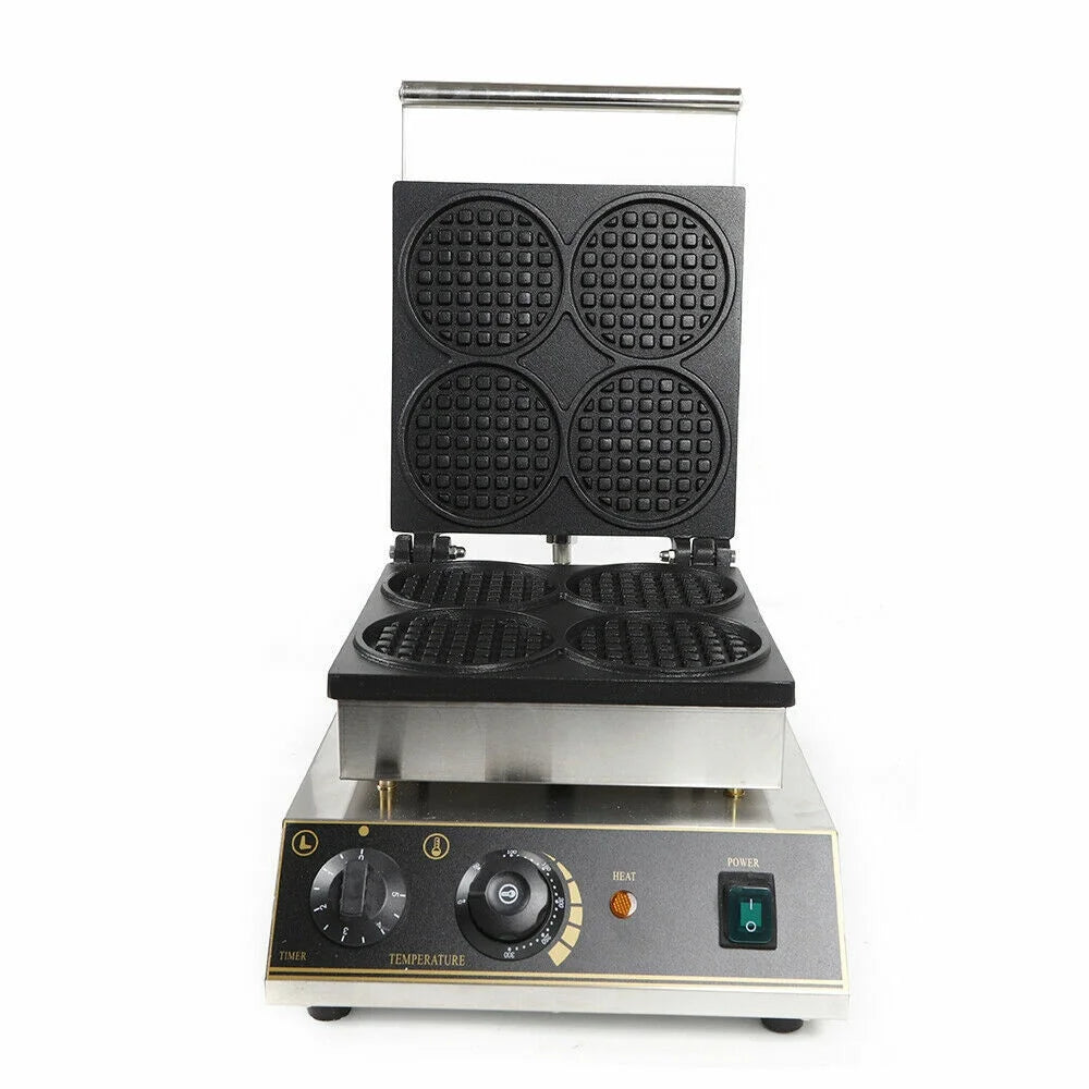 4pcs Nonstick Gray Electric Round Waffle Maker U14536