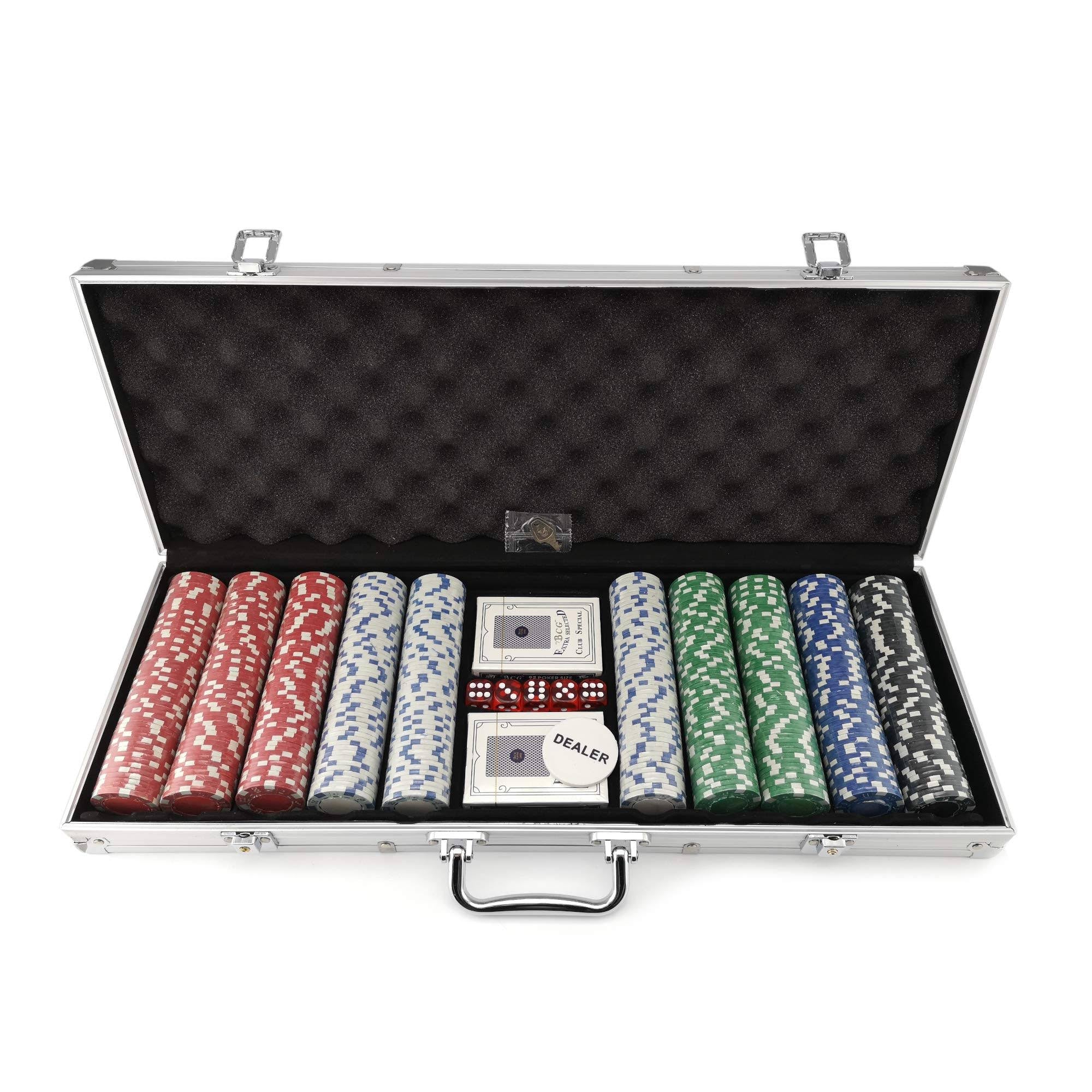 500 Piece 11.5 Gram Poker Chip Set with Aluminium Case R5925