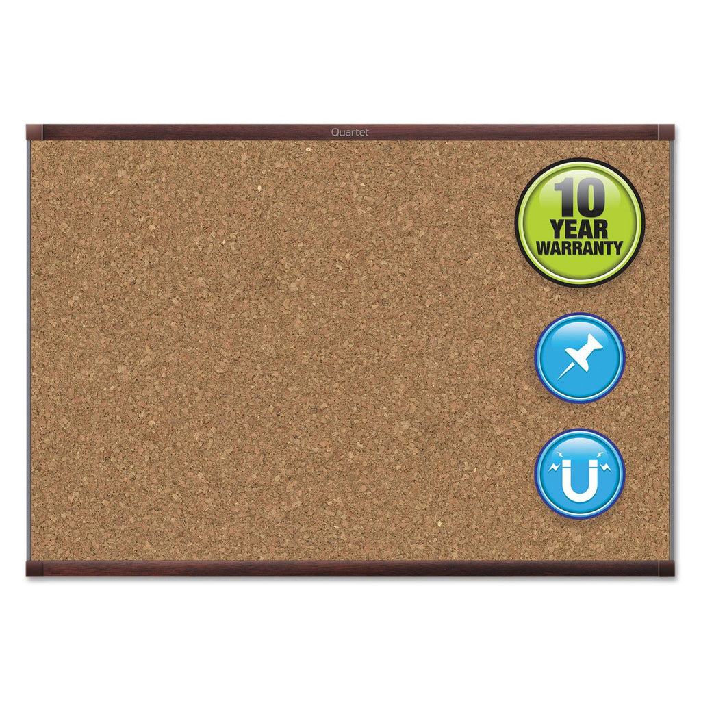 Mahogany Frame Magnetic Cork Bulletin Board H139409