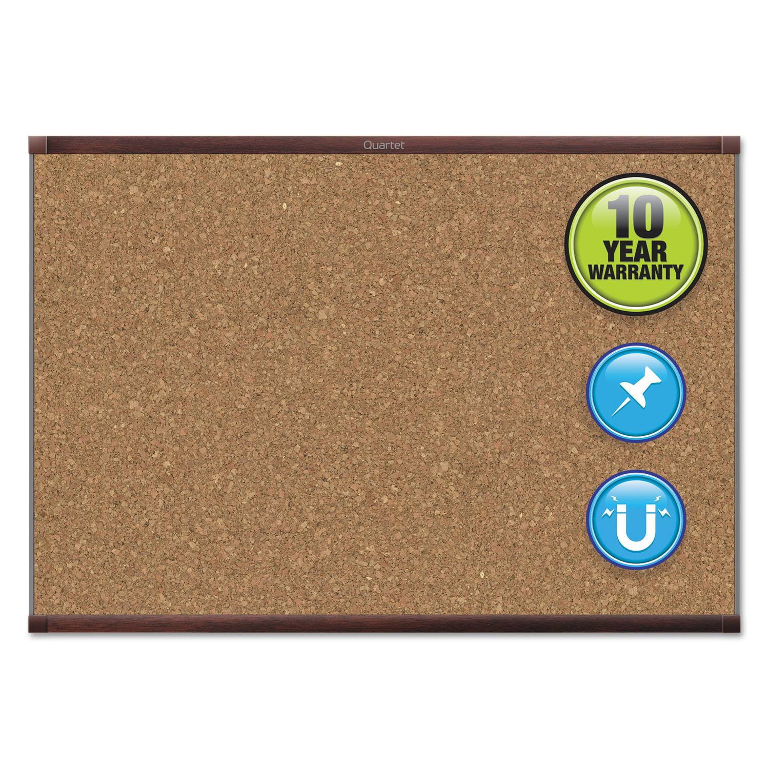 Mahogany Frame Magnetic Cork Bulletin Board H139409