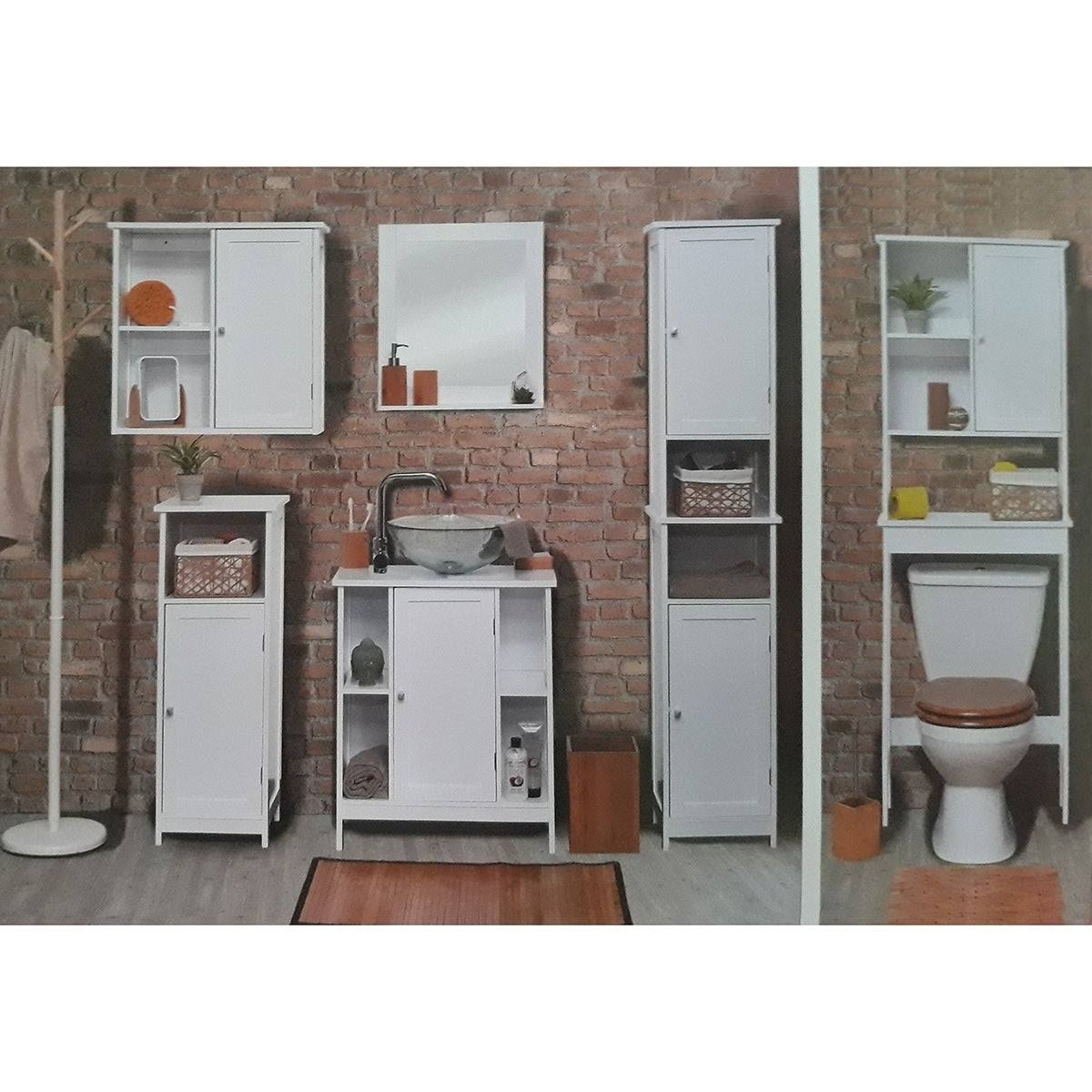 Lacquered White Over The Toilet Cabinet B64308