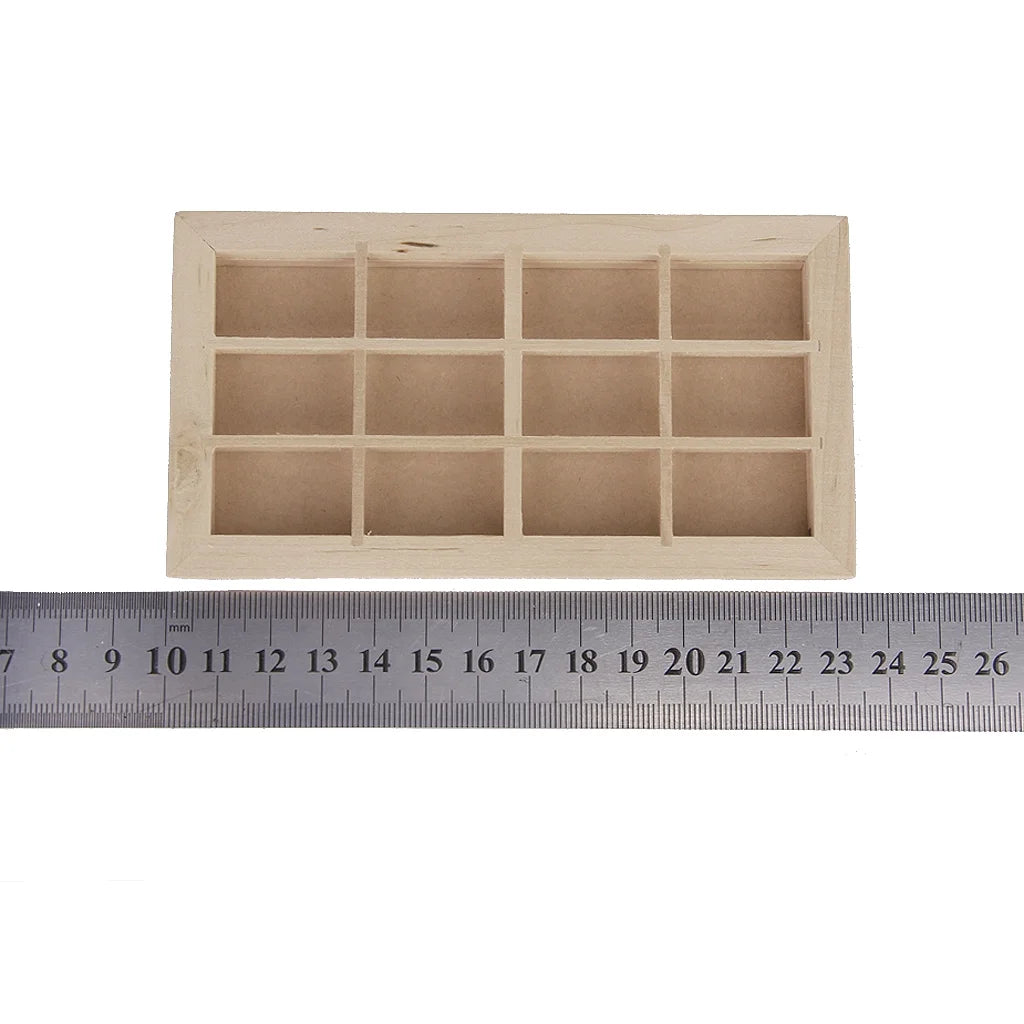 Vintage 12-pane Wooden Dolls House Window P314