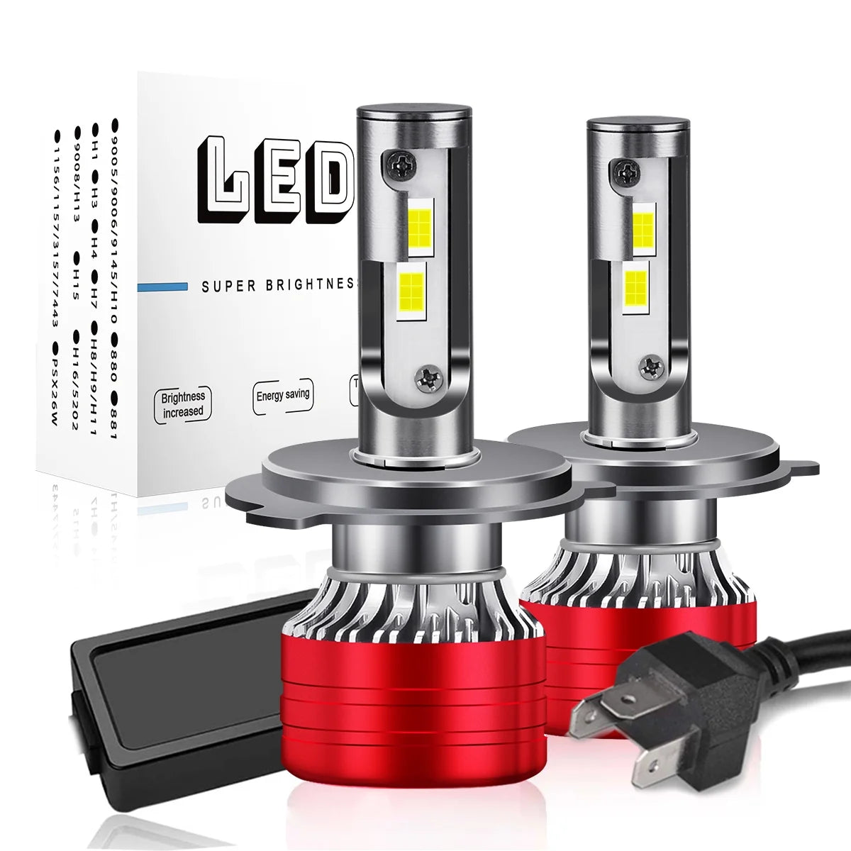LED Headlights 9003/H4 High and Low Beam Bulbs 2pc A3361