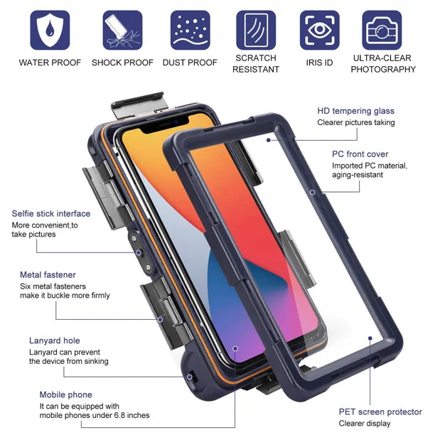 Waterproof Protective Case for Sony Xperia L3 and All Phones Up to 6.9 Inch with Lanyard T71205