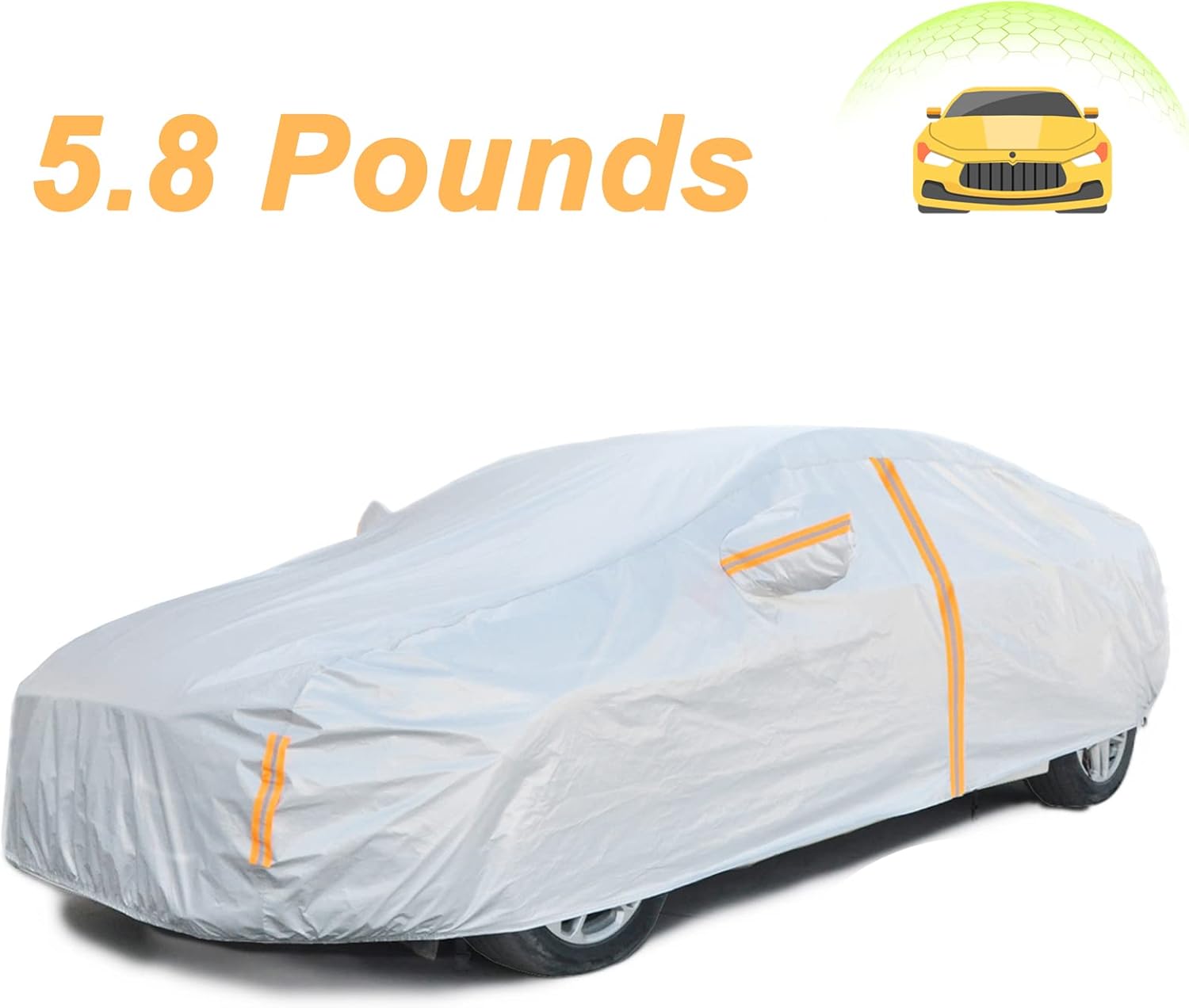 6 Layers Waterproof Cotton Car Cover with Zipper P8411