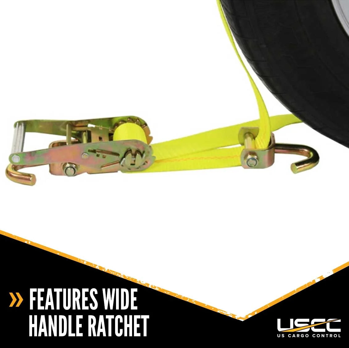 Car Carrier Tire Holder Basket Straps with Swivel Hooks & Ratchet H438
