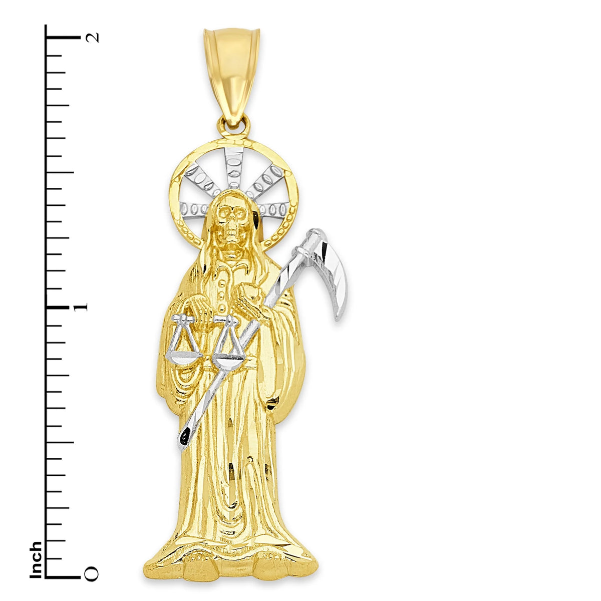 14k Gold Small San Muerte Pendant Necklace P4102