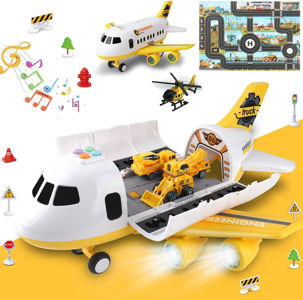 Alloy Metal Construction Toy Airplane Set with Play Mat W788132