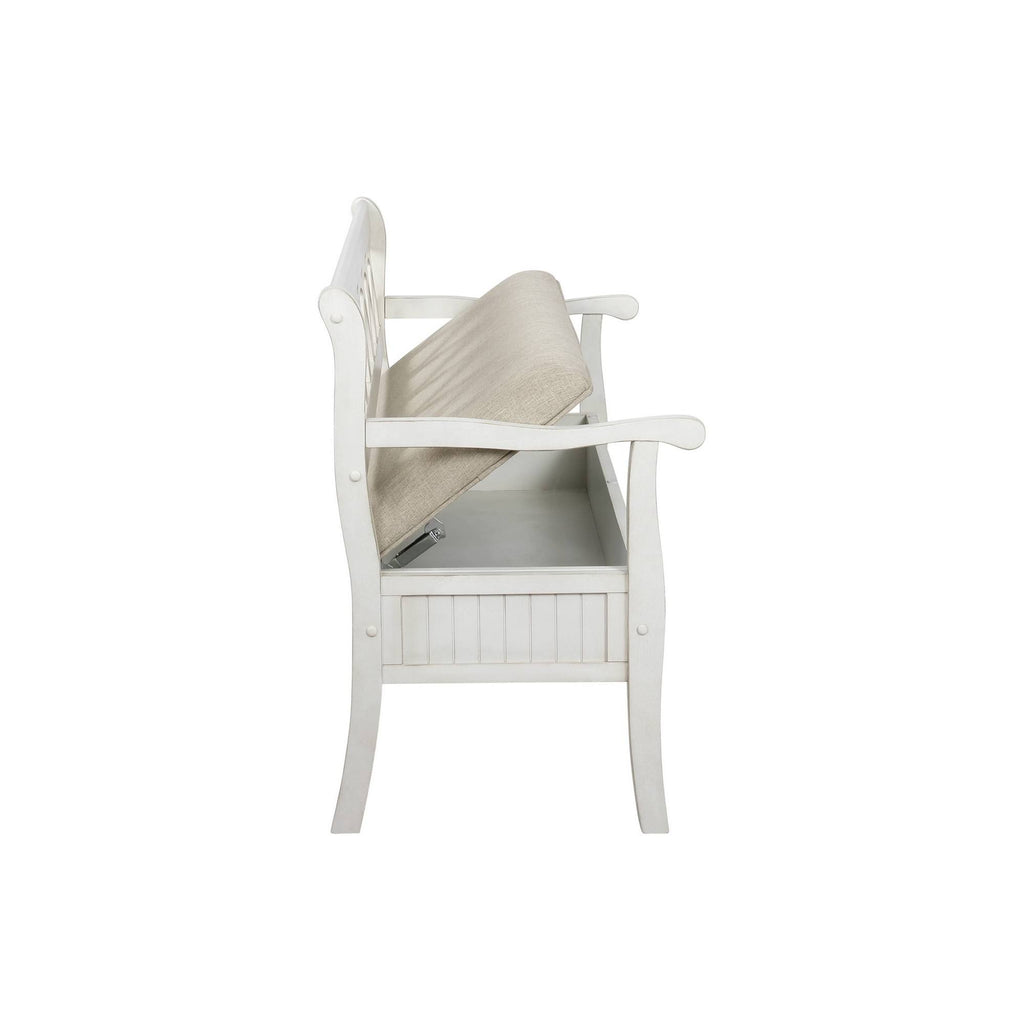White Storage Bench R6175