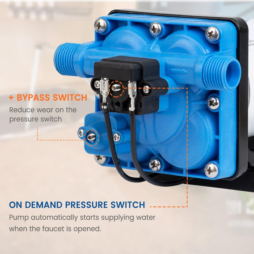 110V AC Water Pressure Pump 5.0GPM 55PSI Self Priming RV Water Pump K29600