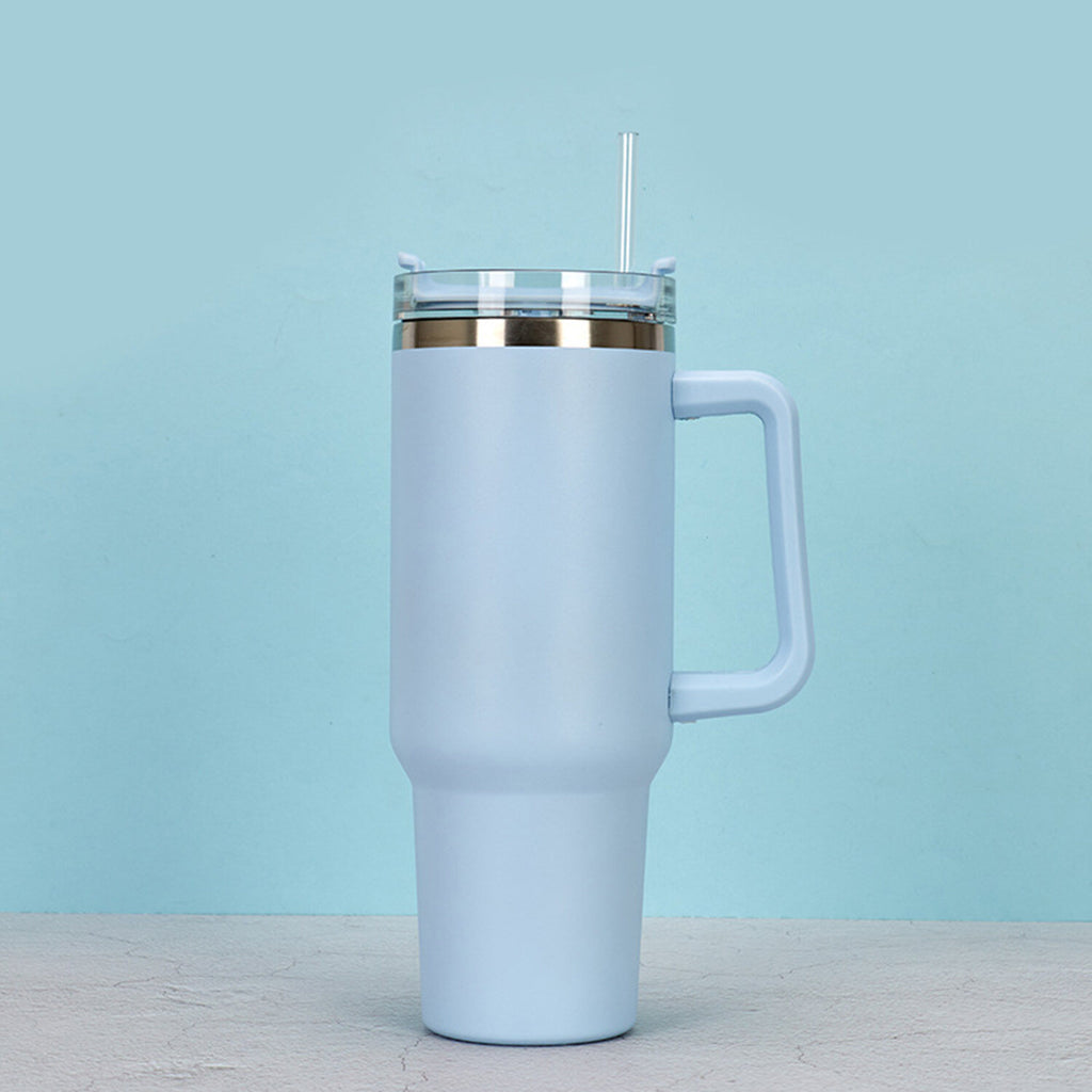 40 oz Stainless Steel Vacuum Insulated Tumbler with Handle and Straw Lid S515738
