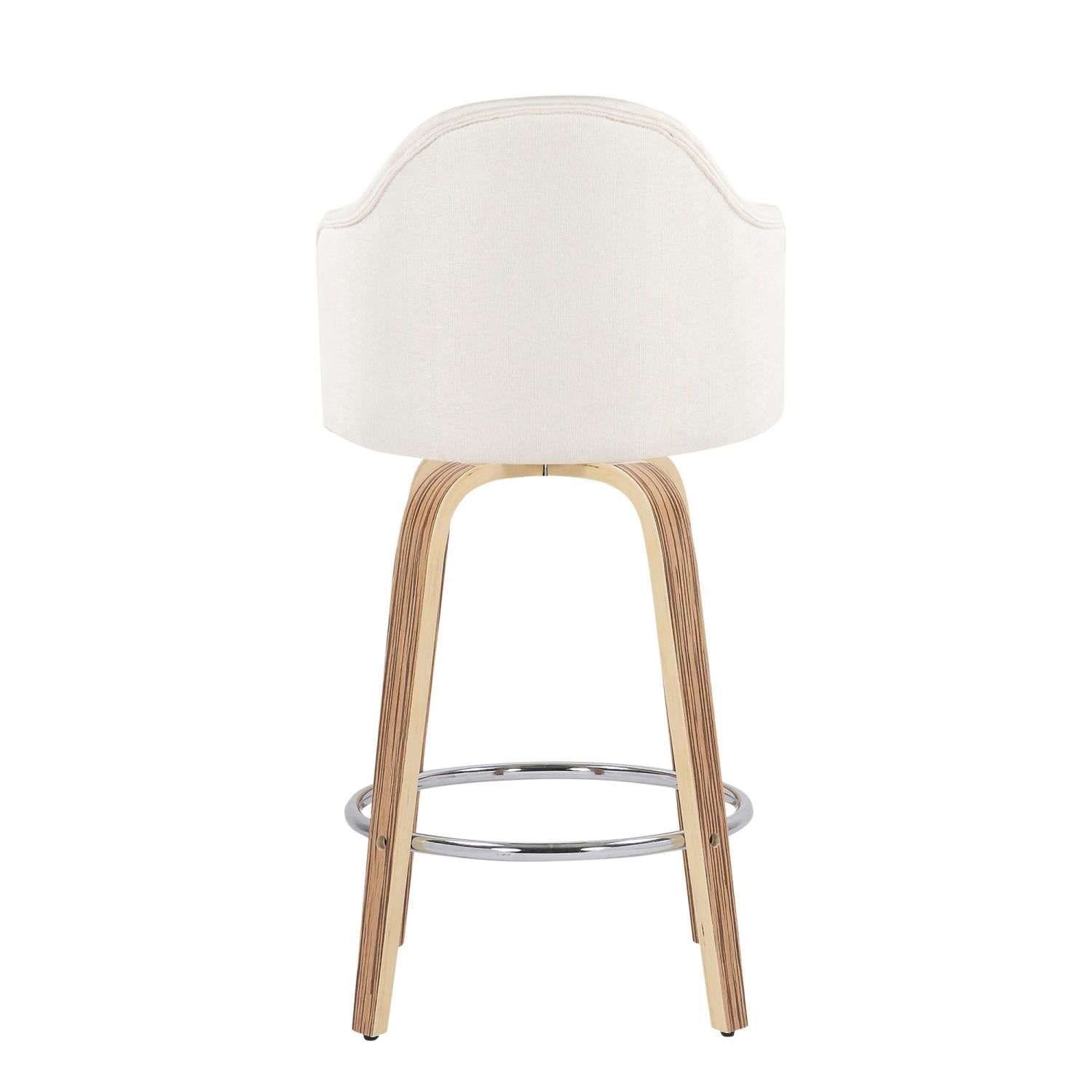Fabric Counter Stools, Cream/Zebra, Set Of 2 R5111