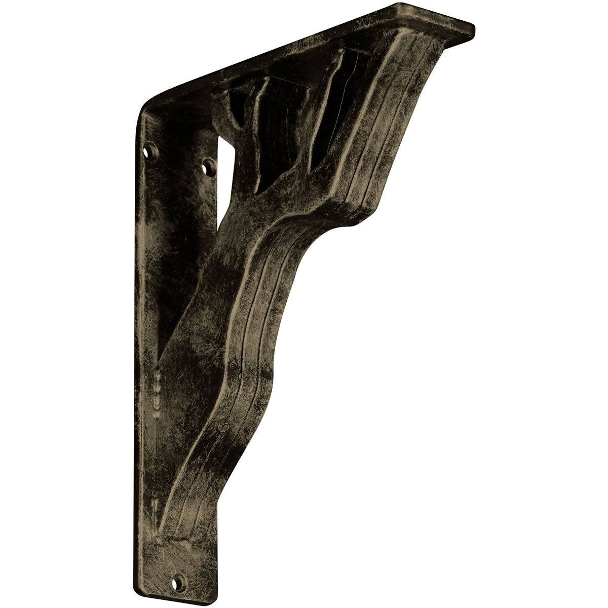 Wrought Iron Bracket Antiqued Pale Gold Triple Center Brace B84888