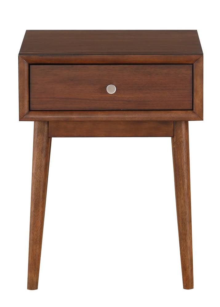Brown Wood 1 Drawer End Table Q7468