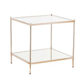 Square Glass Top End Table in Gold D902824