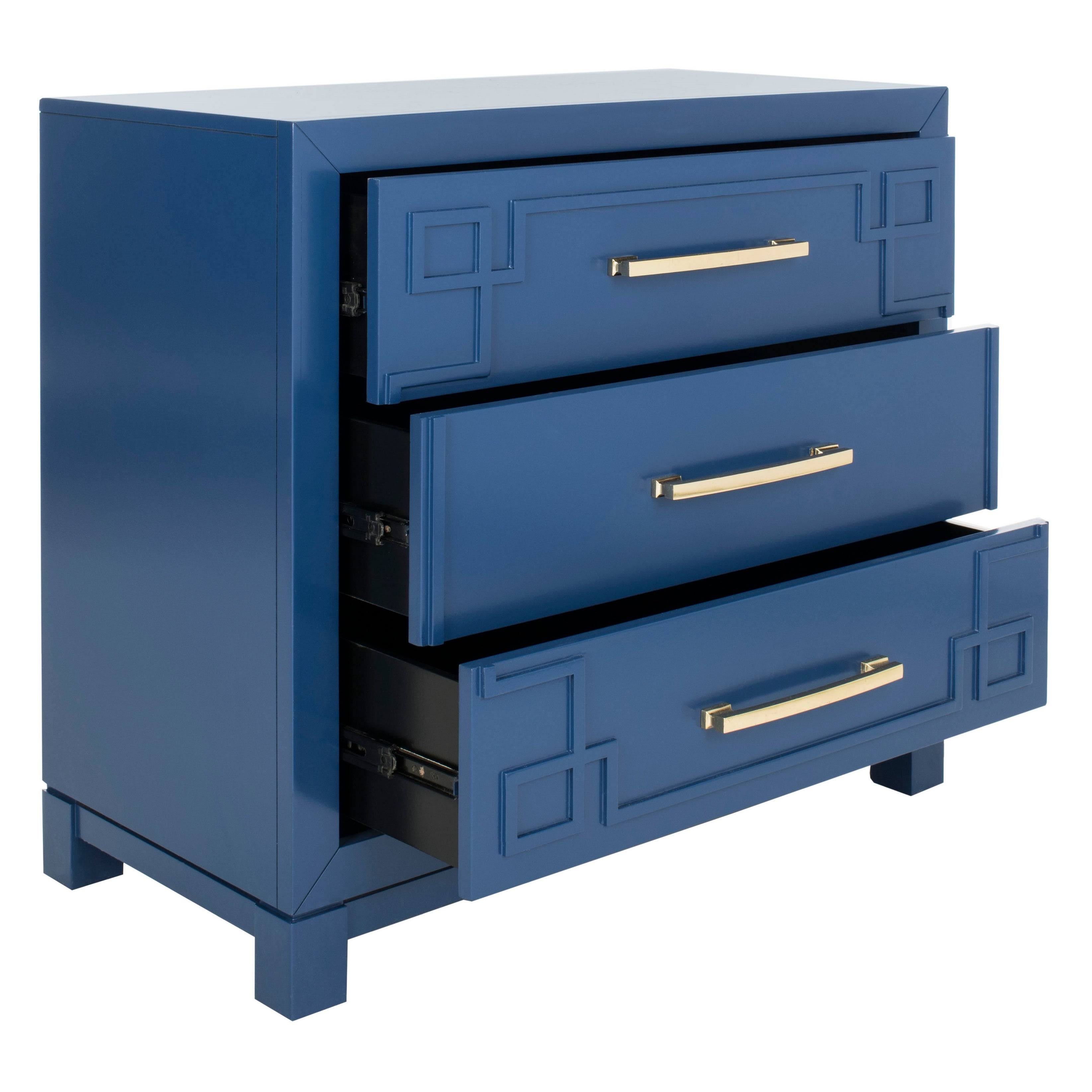 Blue/Gold 3 Drawer Chest H353