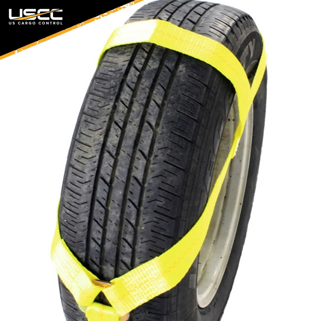 Car Carrier Tire Holder Basket Straps with Swivel Hooks & Ratchet H438