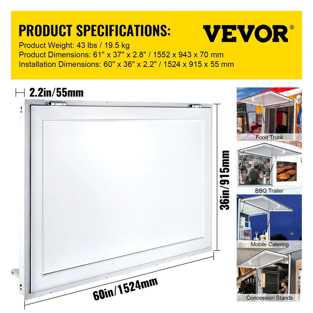 Concession Stand Serving Window with Awning Door O583
