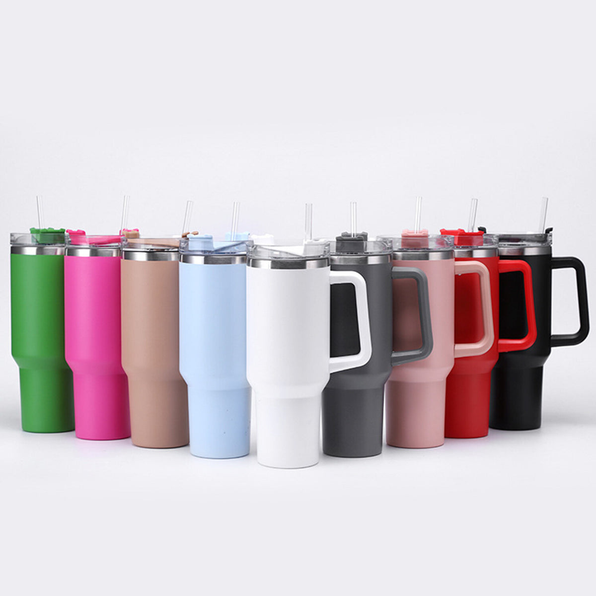 40 oz Stainless Steel Vacuum Insulated Tumbler with Handle and Straw Lid S515738