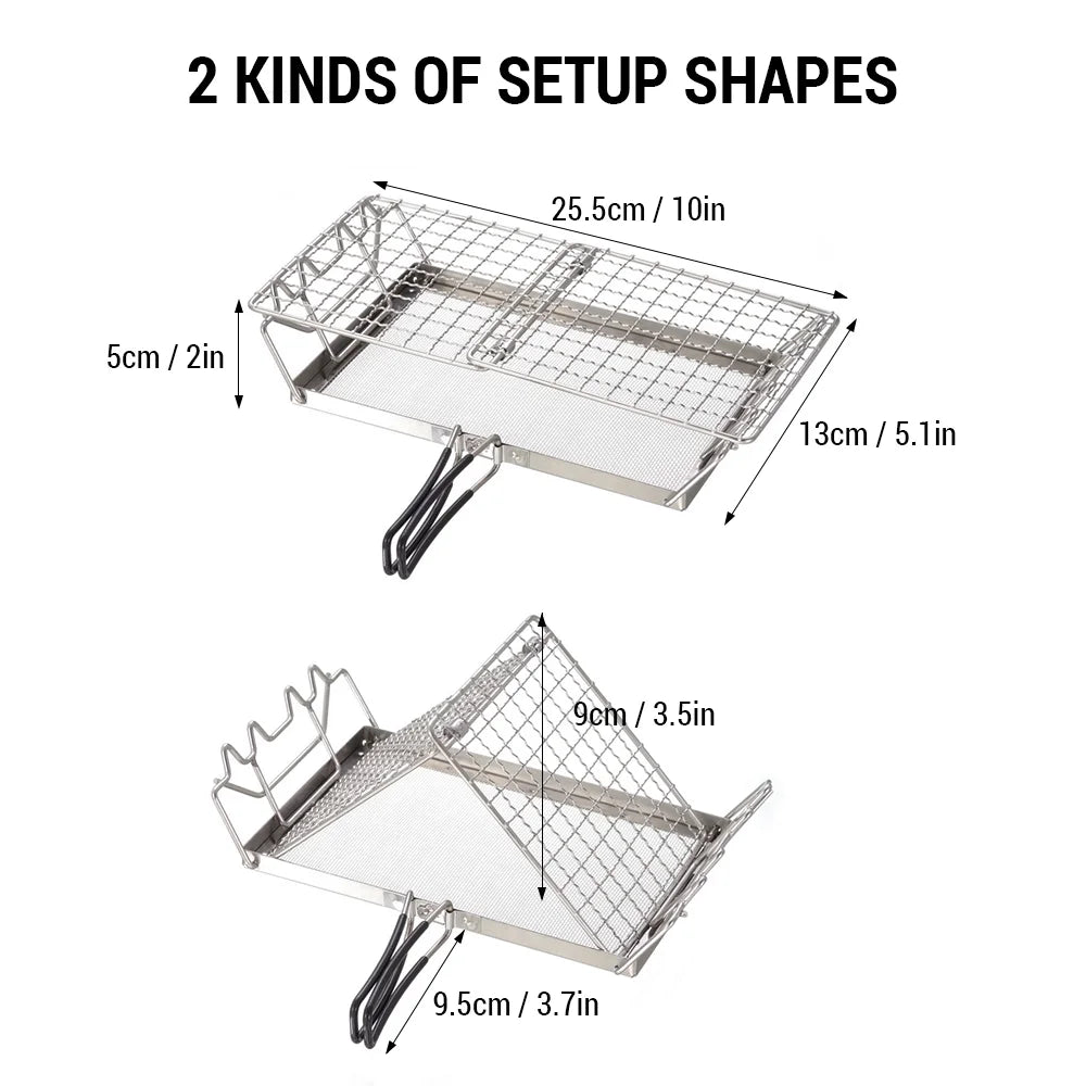 Stainless Steel Folding Camp Stove Toaster Rack N811091