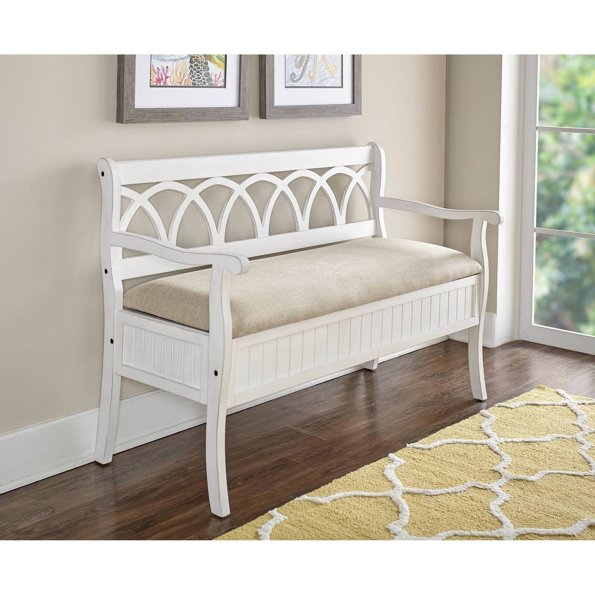 White Storage Bench R6175