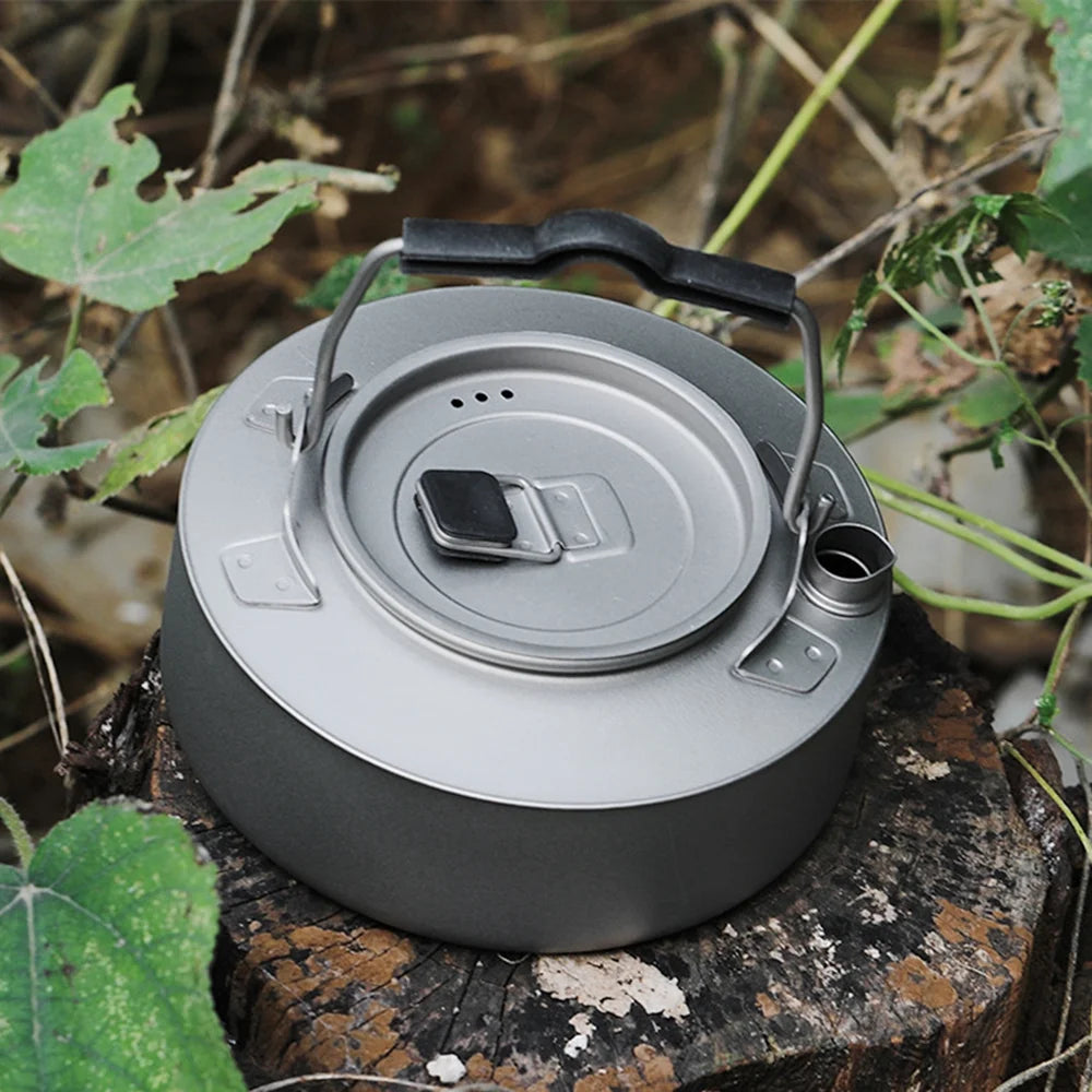 600ml Titanium Tea Pot Kettle Camping Coffee Pot Q7597