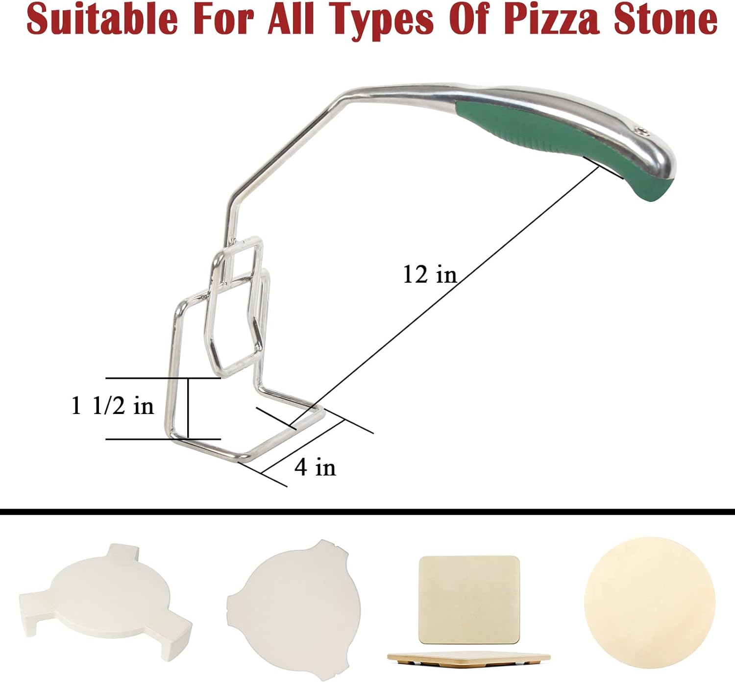 Heavy Duty Plate Setter Lifter BBQ Heat Deflector Tools Pizza Stone Plate Setter N9561