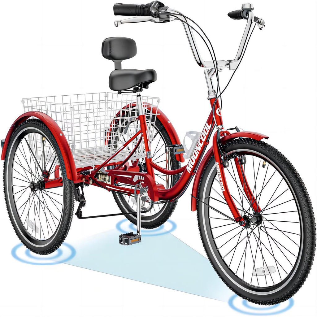 24" 7-Speed 3 Wheel Adult Tricycle with Basket R24708