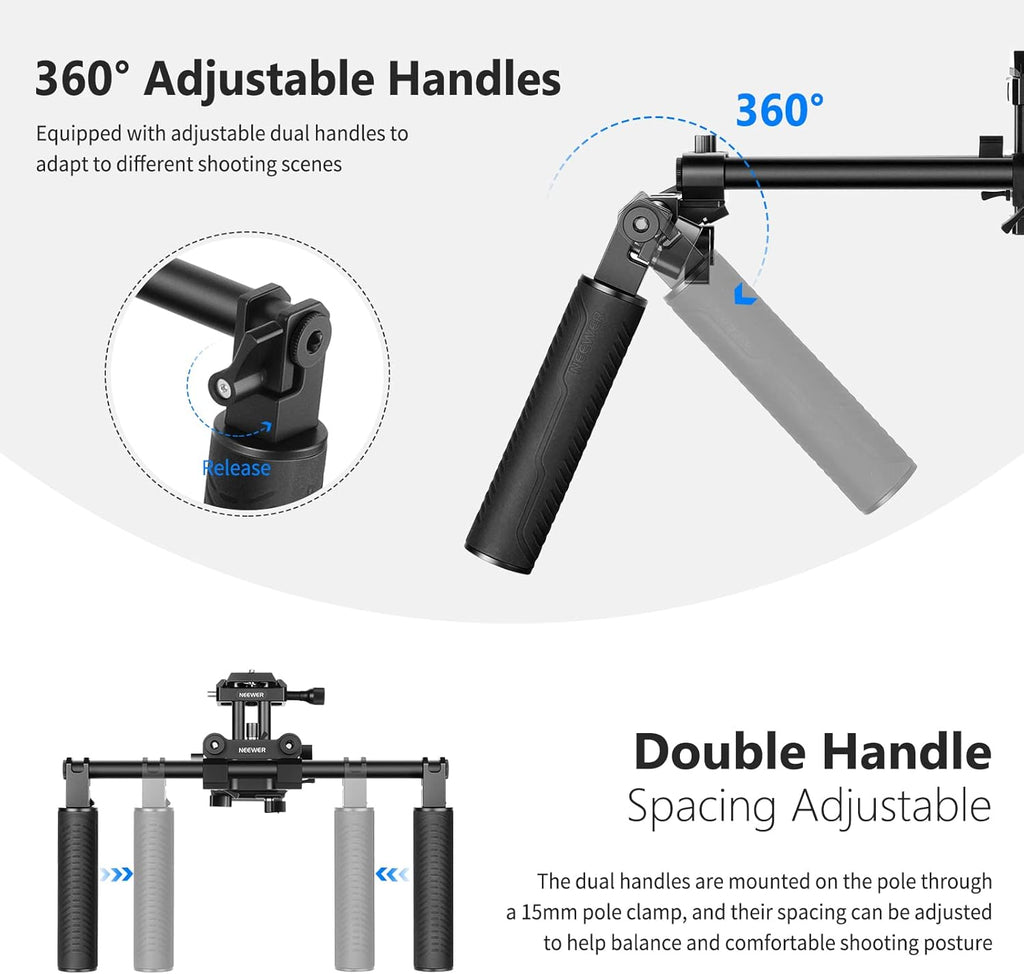 Universal Camera Shoulder Mount with Movable Shoulder Pad, 15mm Rod, 1/4 3/8 QR Plate D128809