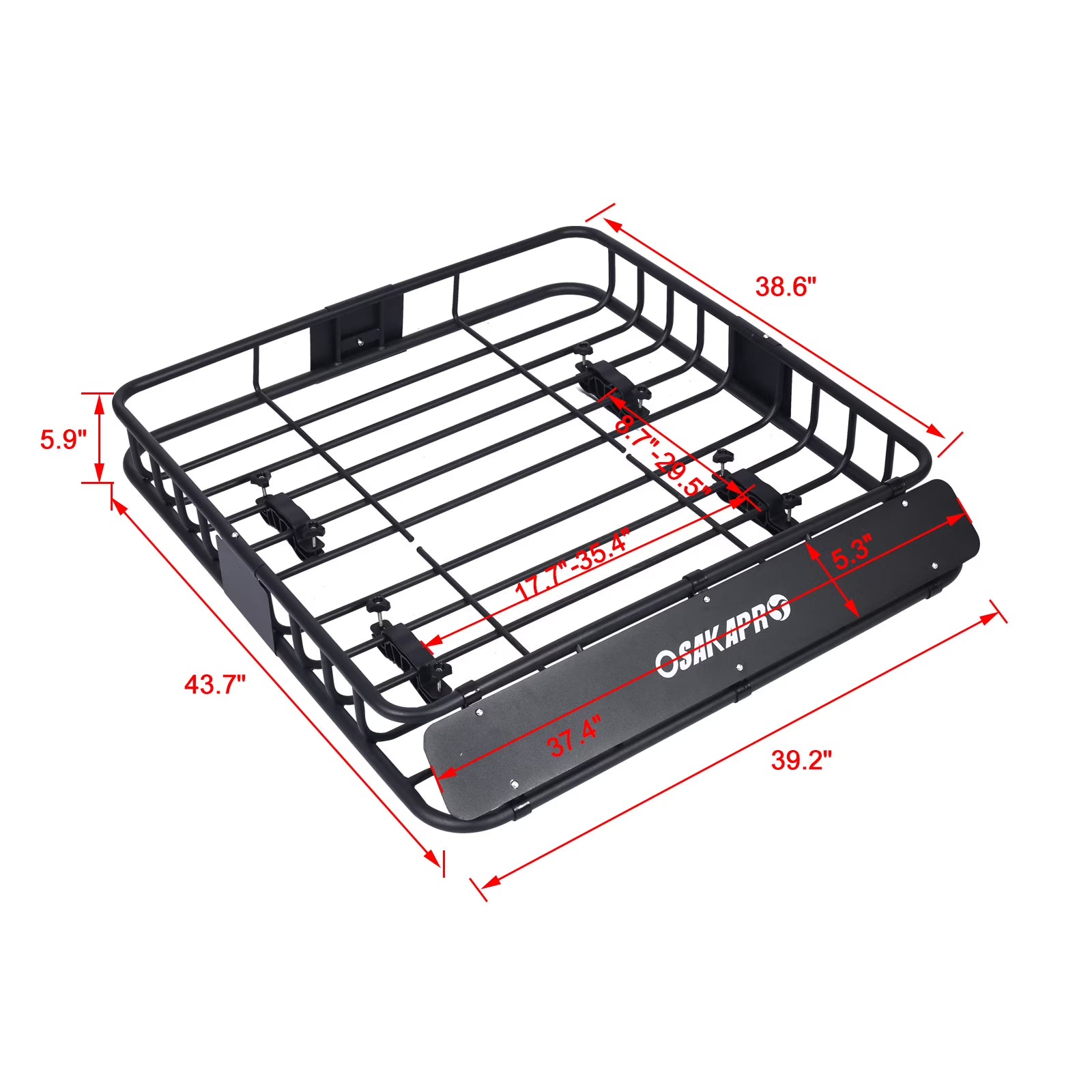 Black Steel Rooftop Cargo Carrier Basket F346