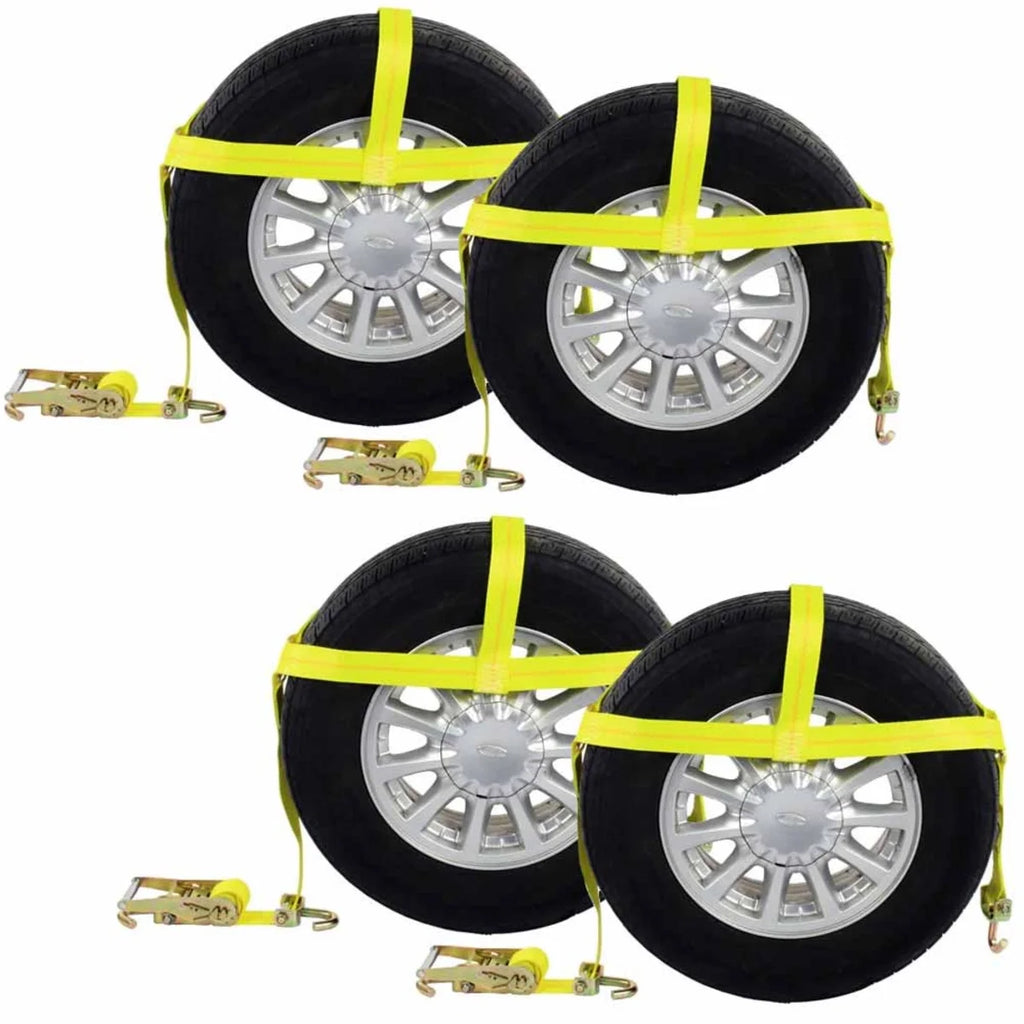 Car Carrier Tire Holder Basket Straps with Swivel Hooks & Ratchet H438