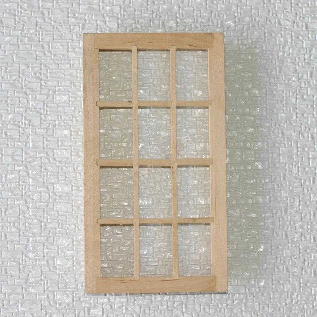 Vintage 12-pane Wooden Dolls House Window P314