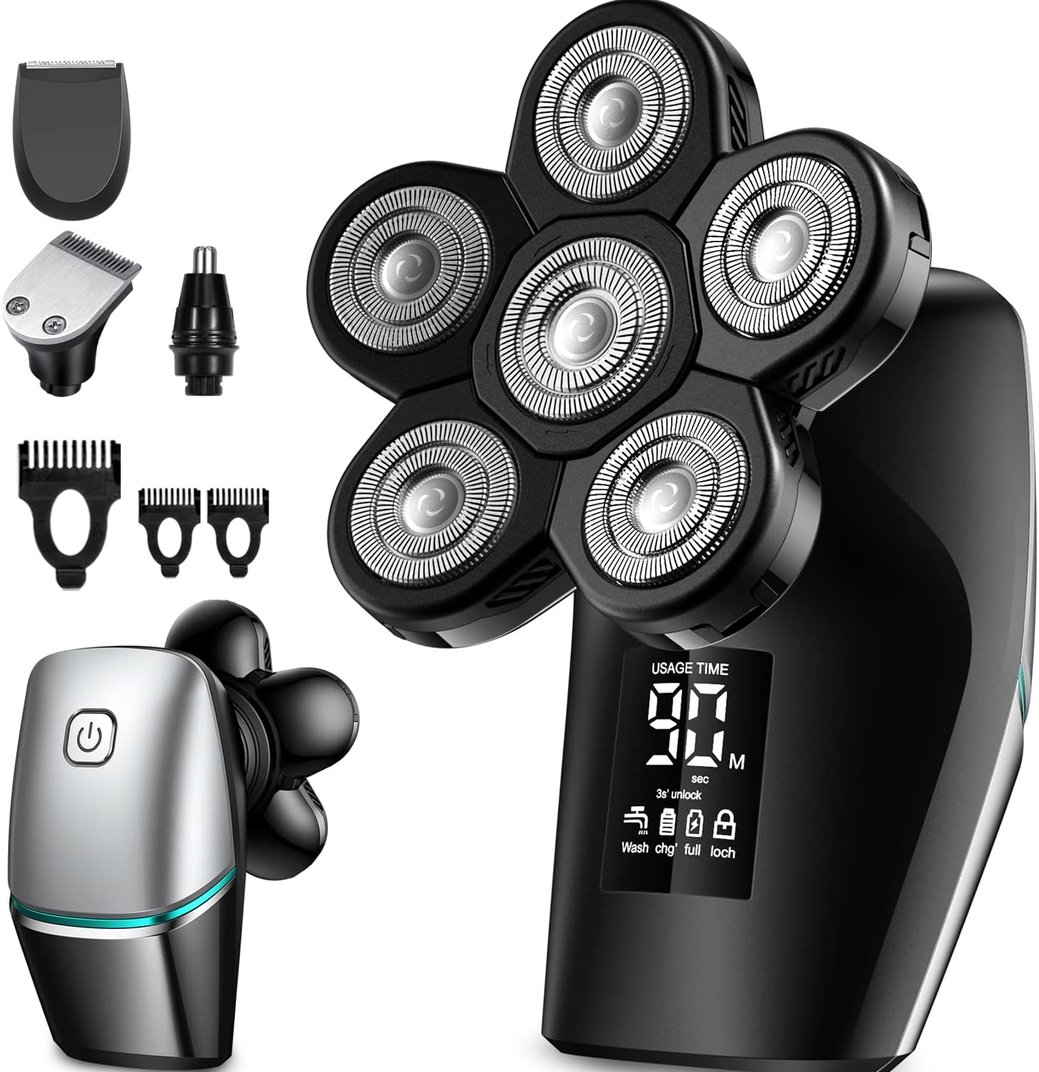 Head Shaver Electric Rechargeable LED Display Waterproof Pack of 2 S1728