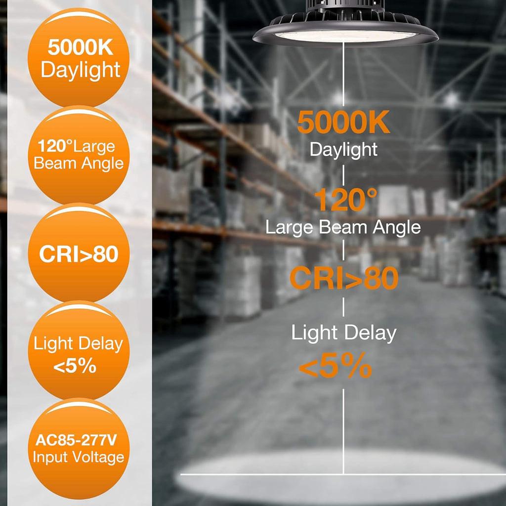 150W 5000K LED High Bay Light with US Plug 5’ Cable Z67484