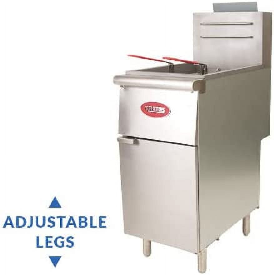 Commercial Gas Floor Fryer, Three Burners, 40 lb. Capacity, Liquid Propane T686940