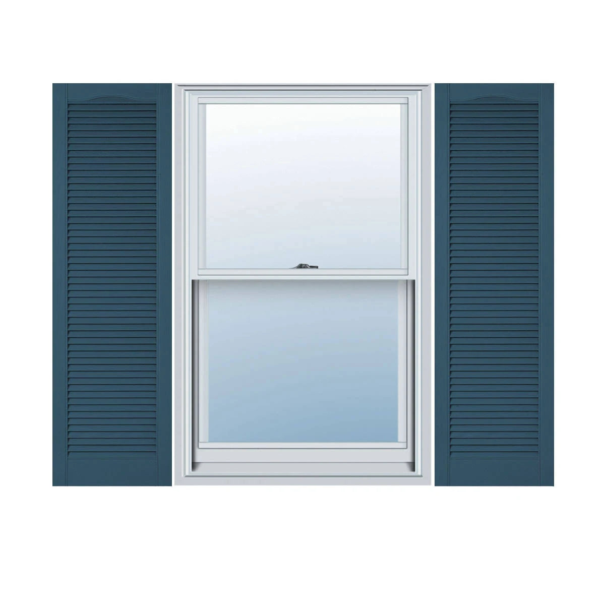 18 inchw x 92 inchh Vinyl Louver Shutters with Shutter-Loks H505