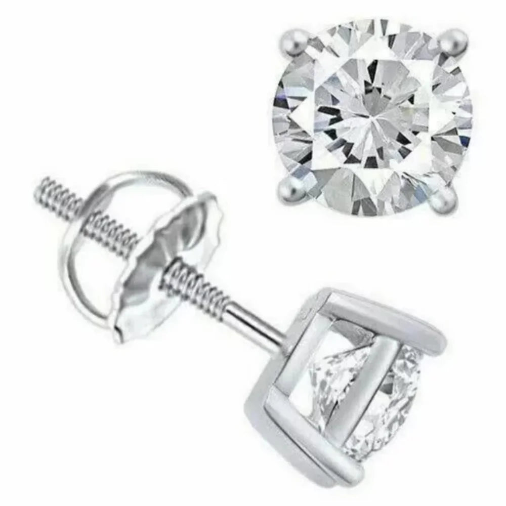 14K White Gold Moissanite Studs Earrings J92898