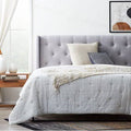 Gray Button Tufted Full Headboard X986176