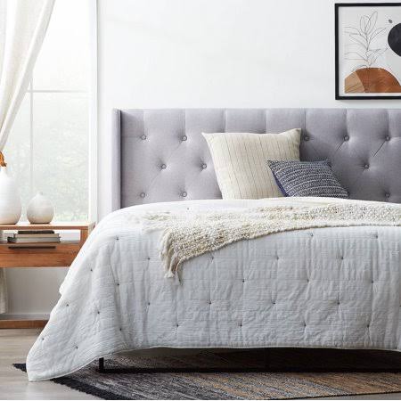 Gray Button Tufted Full Headboard X986176