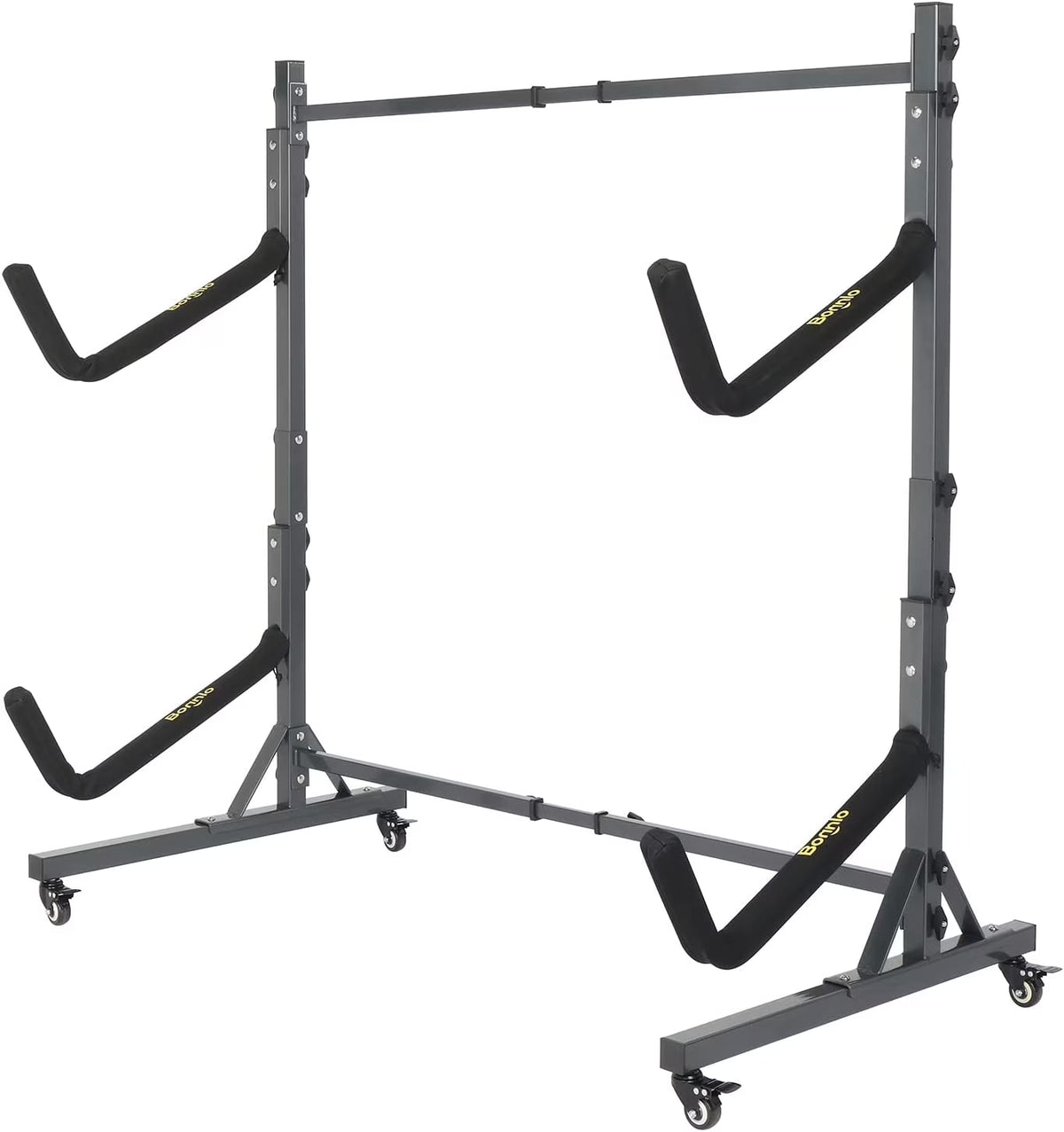 Freestanding Kayak Storage Rack with Lockable Wheels Wide Adjustable Y5385