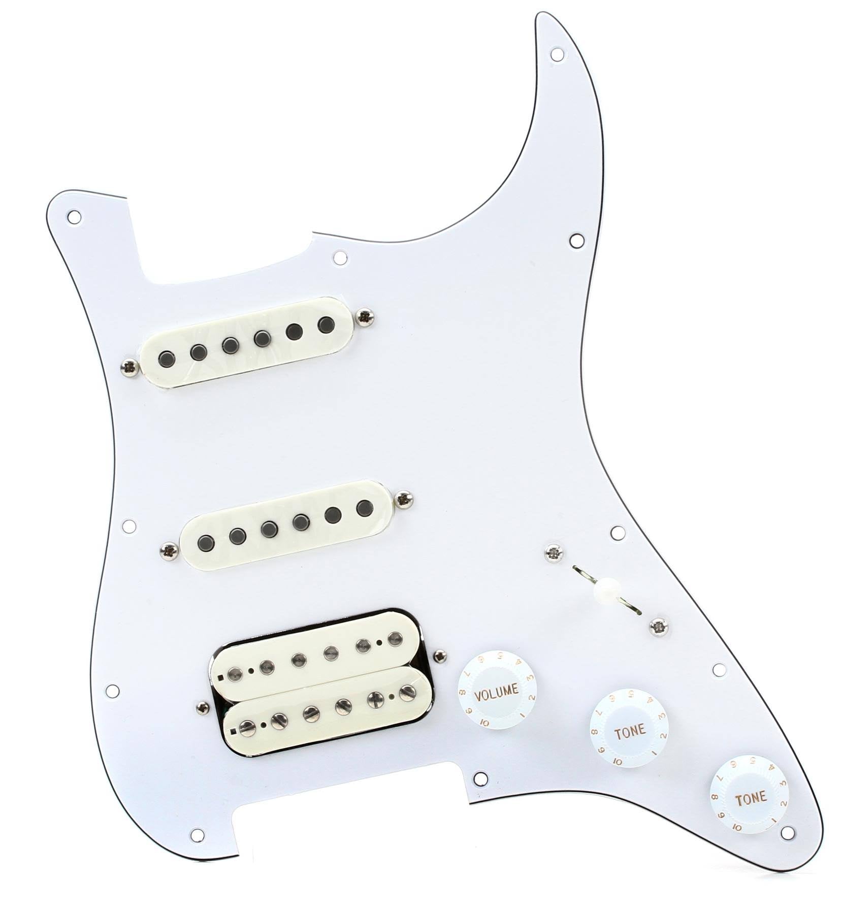 White/Parchment Pre-Wired HSS Strat Pickguard X1277