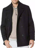 Black Wool Peacoat A79517