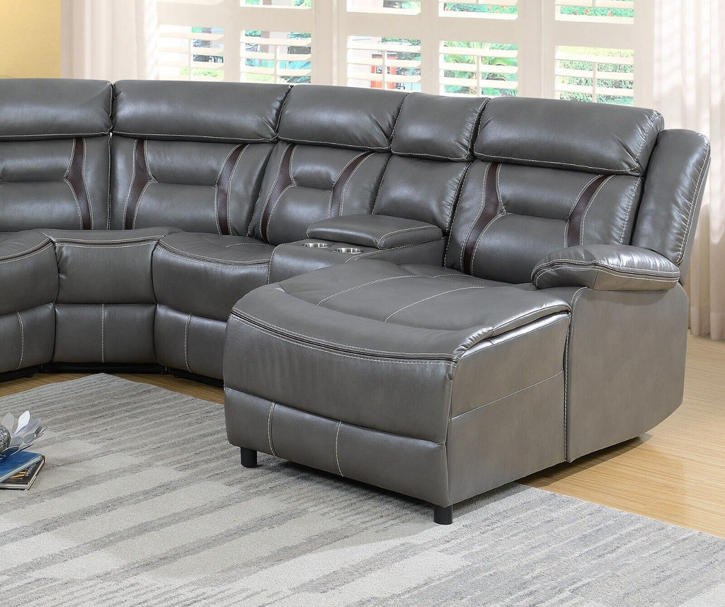 Gray Gel Leatherette 5pc Sectional Sofa Set F76939