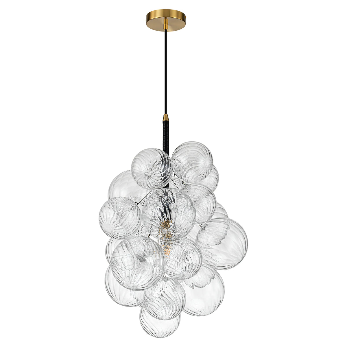 1-Light Dimmable Glass Globe Chandelier C337