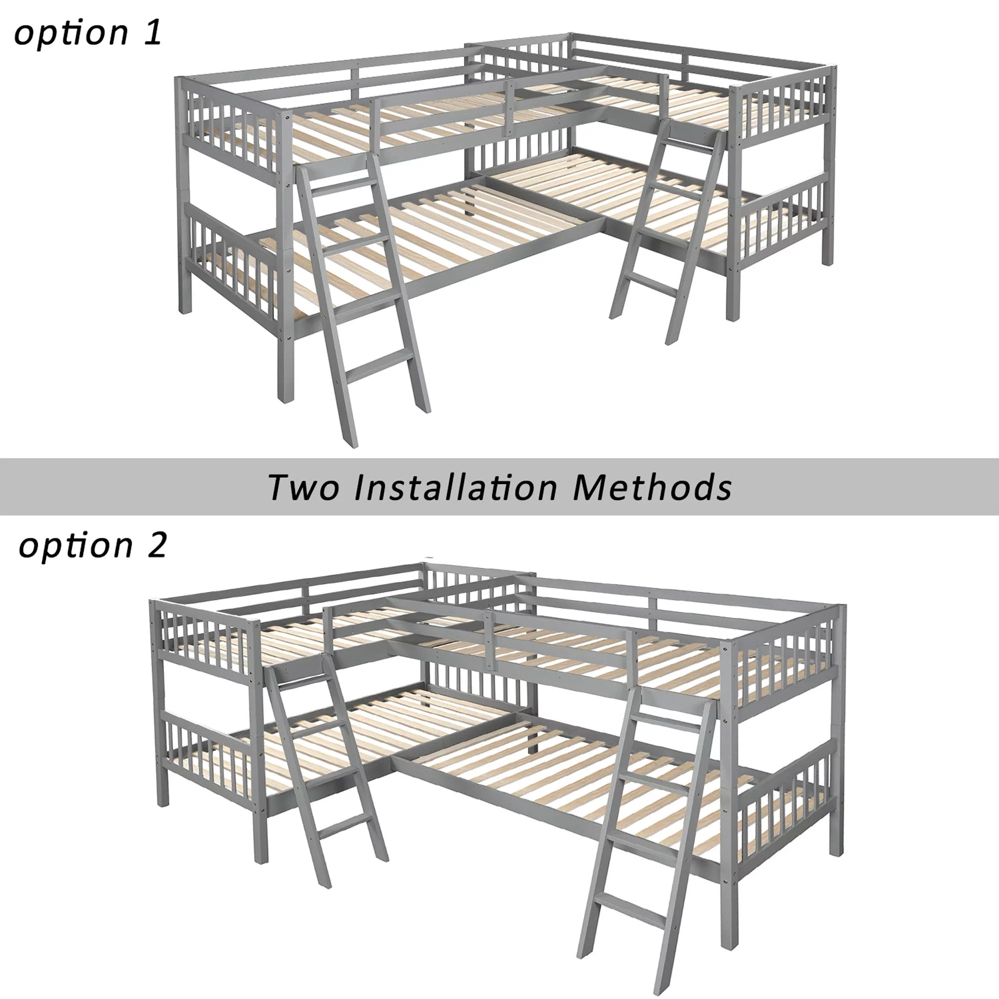 Twin L-Shaped Bunk Bed N865172