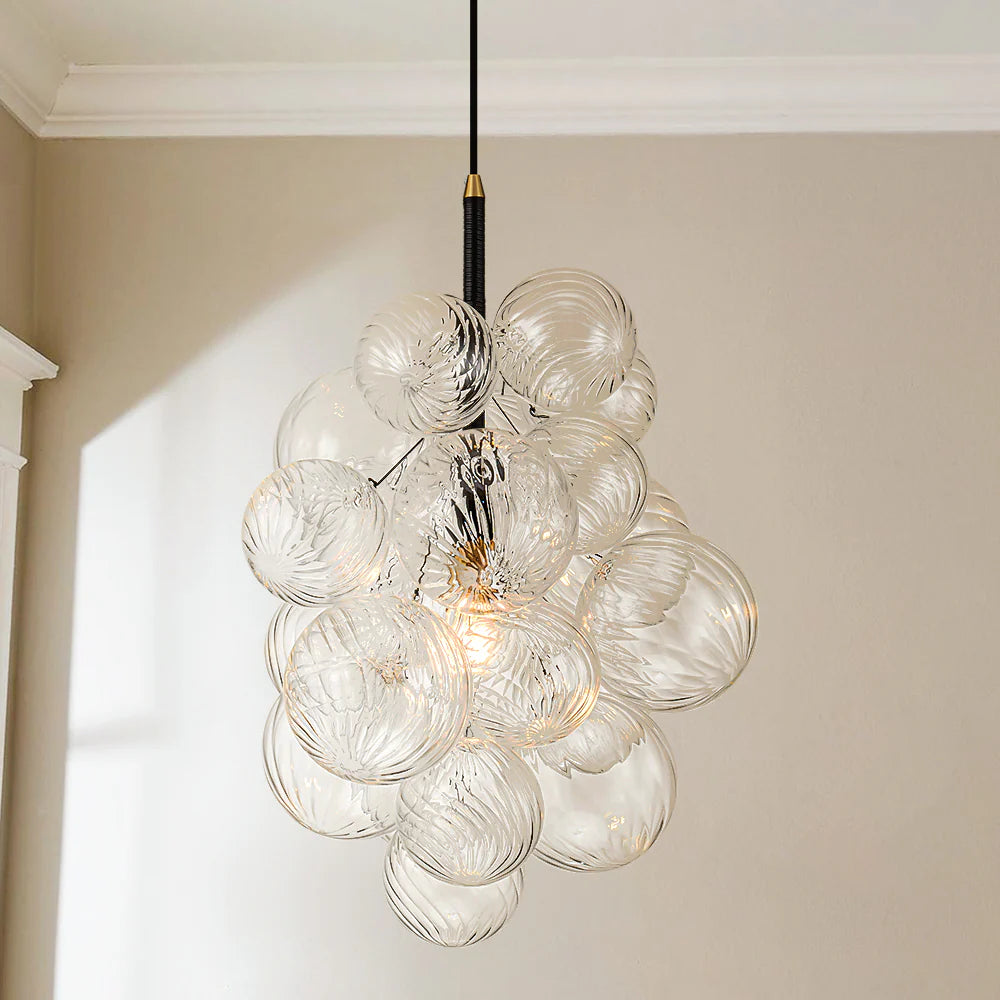 1-Light Dimmable Glass Globe Chandelier C337