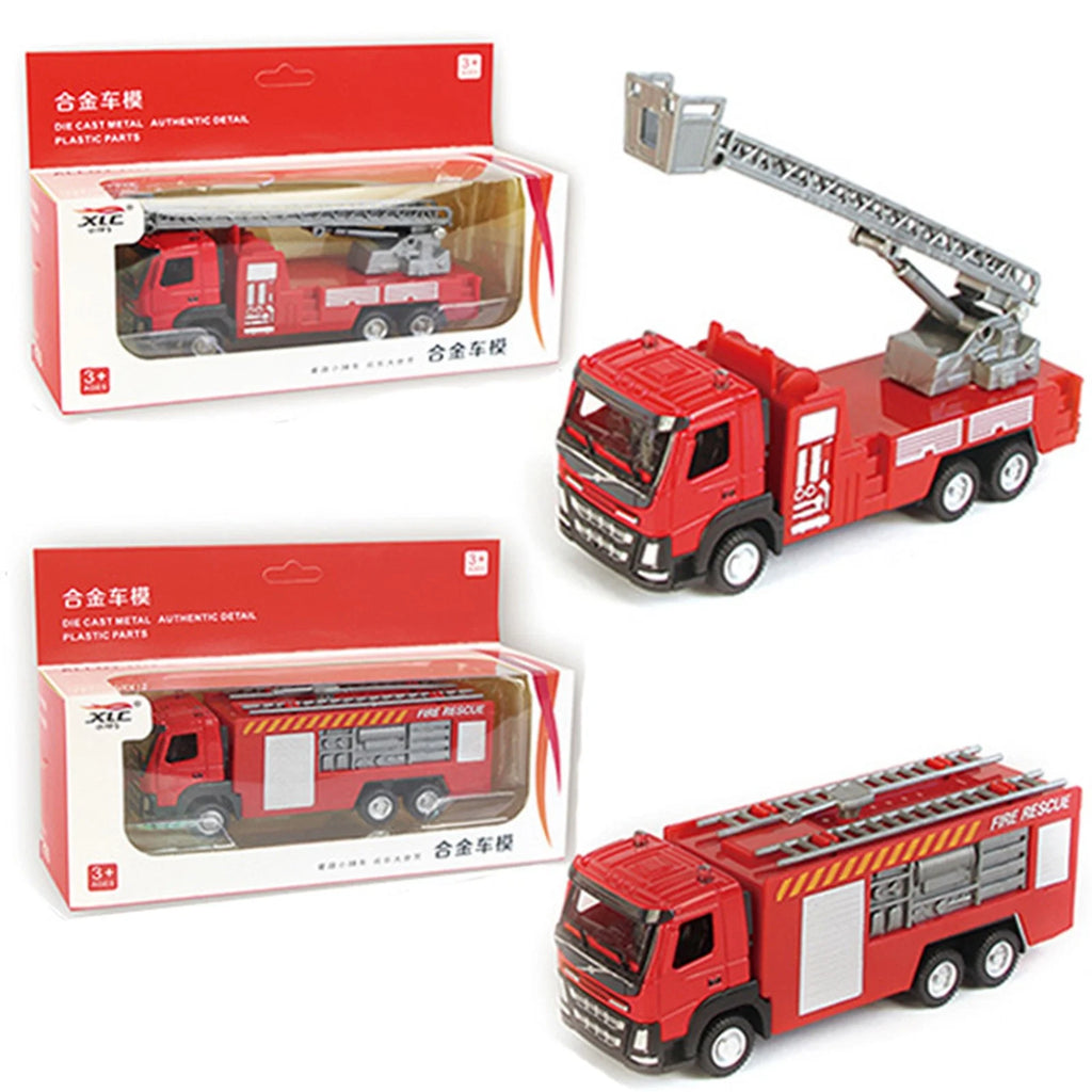 2Pc Metal Alloy Fire Ladder Truck Model 1:50 O2360